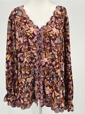 Democracy Floral Bohemian Top Size XL